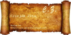 Czirják Zita névjegykártya